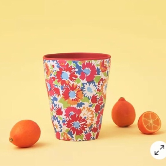 Set of Two Anthropologie Sarah Campell Bamboo Melamine Tumblers New With Tag
